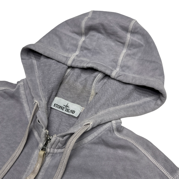 Stone Island 2018 Lavender Purple Cotton Zipped Hoodie