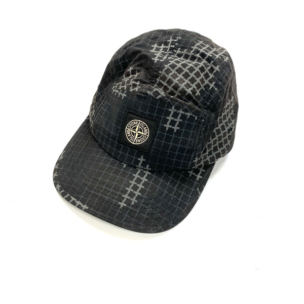 Stone Island Black Grid Check Cap