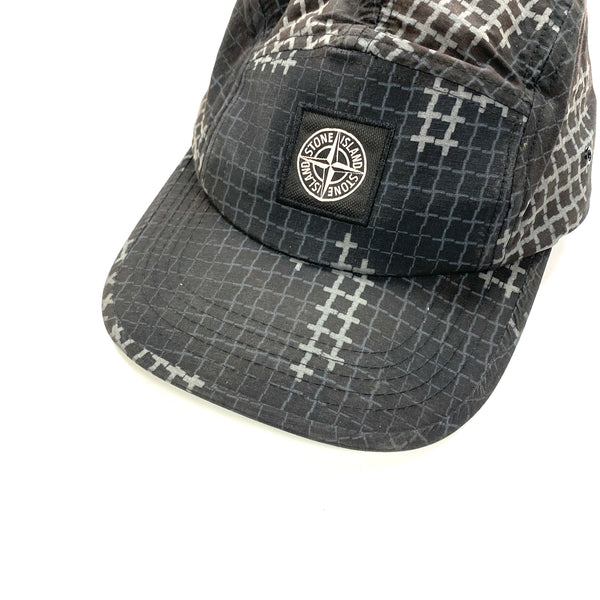 Stone Island Black Grid Check Cap