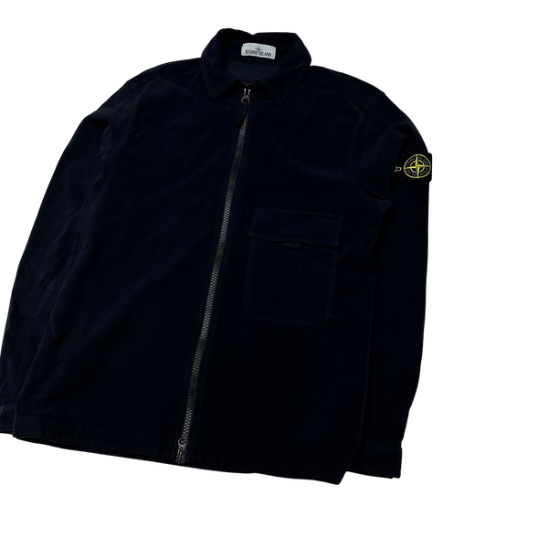 Stone Island 2018 Navy Mole Skin Overshirt