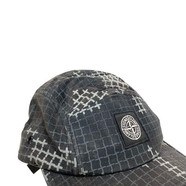 Stone Island Black Grid Check Cap