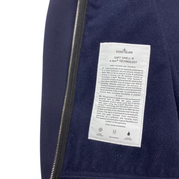 Stone Island Navy Soft Shell E Dye Hooded Jacket