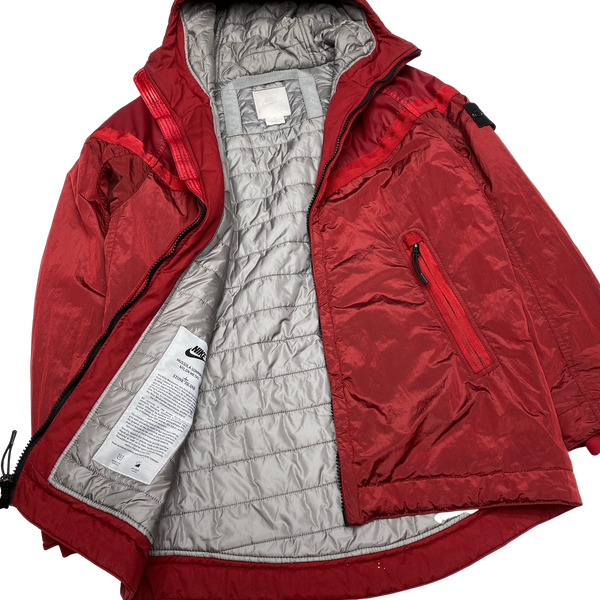 Stone Island x Nike Red Mussola Gommata Nylon Metal Jacket