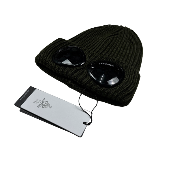 CP Company Khaki Merino Wool Goggle Beanie