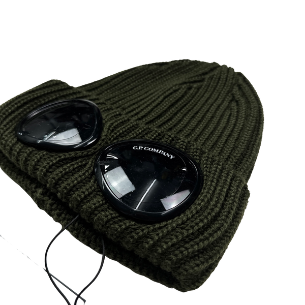 CP Company Khaki Merino Wool Goggle Beanie