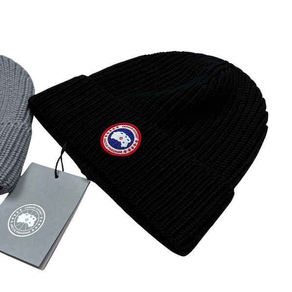 Canada Goose Merino Ribbed Wool Beanie Hat