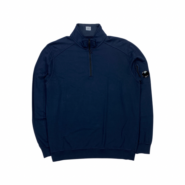 CP Company Dark Navy High Neck Quarter Zipped Pullover