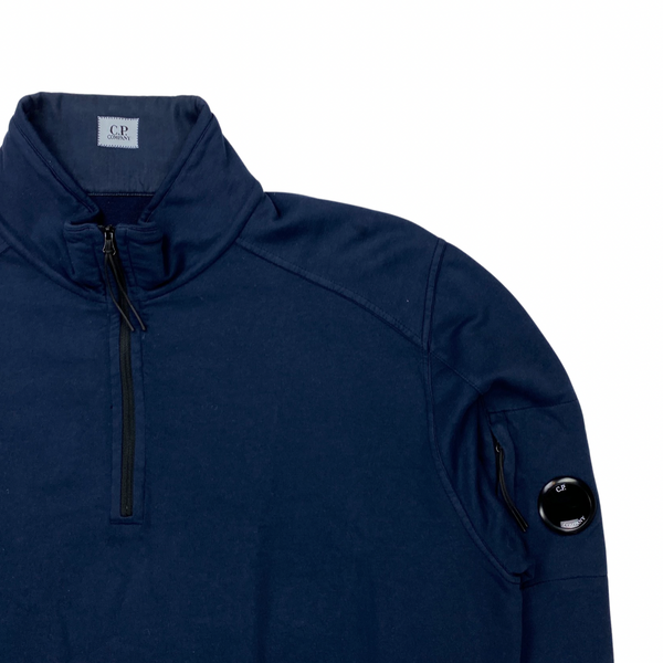 CP Company Dark Navy High Neck Quarter Zipped Pullover