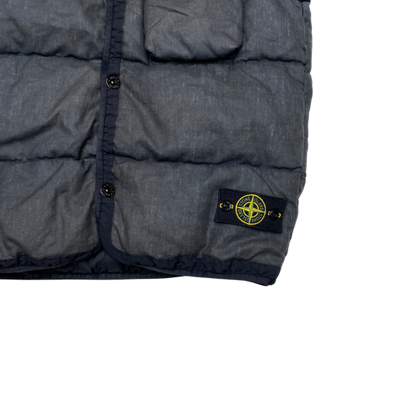 Stone Island Grey Lino Resinato Down TC Gilet