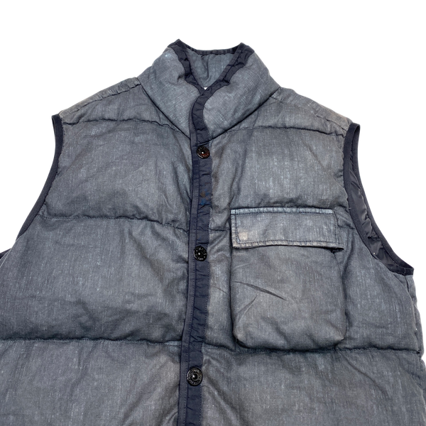 Stone Island Grey Lino Resinato Down TC Gilet