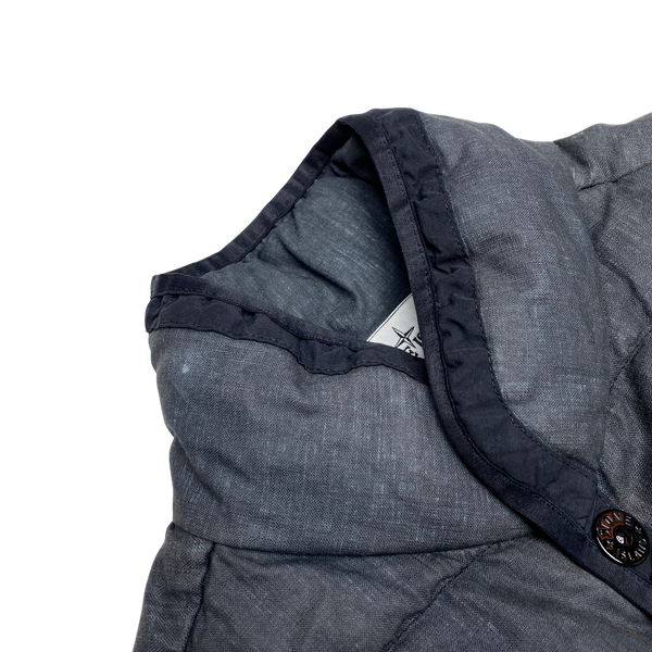 Stone Island Grey Lino Resinato Down TC Gilet