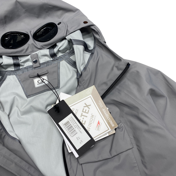 CP Company Grey Gore-Tex Infinium Waterproof Goggle Jacket