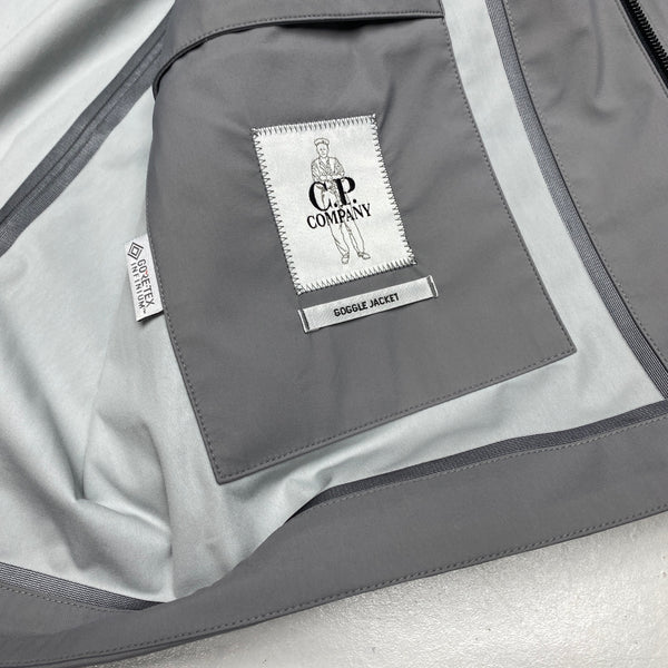 CP Company Grey Gore-Tex Infinium Waterproof Goggle Jacket