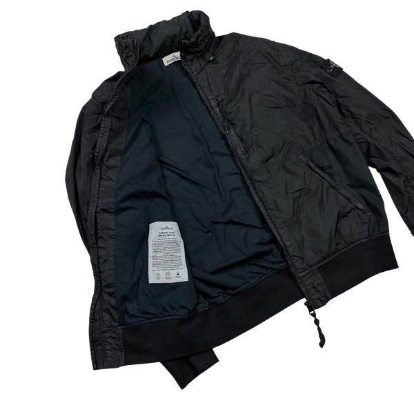 Stone Island Black Garment Dyed Crinkle Reps Jacket - Large