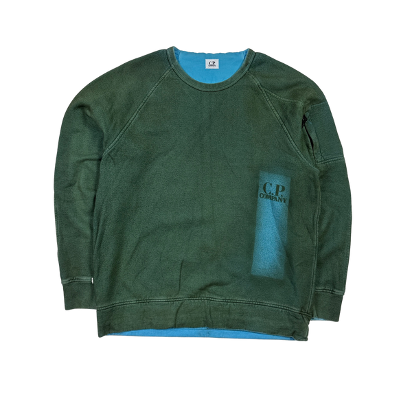 CP Company Green PRISM Dyed Crewneck Sweatshirt - Medium