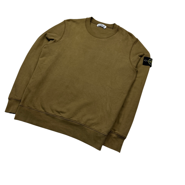 Stone Island 2020 Brown Cotton Crewneck Sweatshirt - Medium