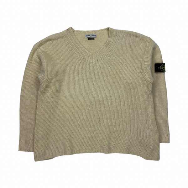 Stone Island Pale Yellow 1997 Vintage Pullover Jumper