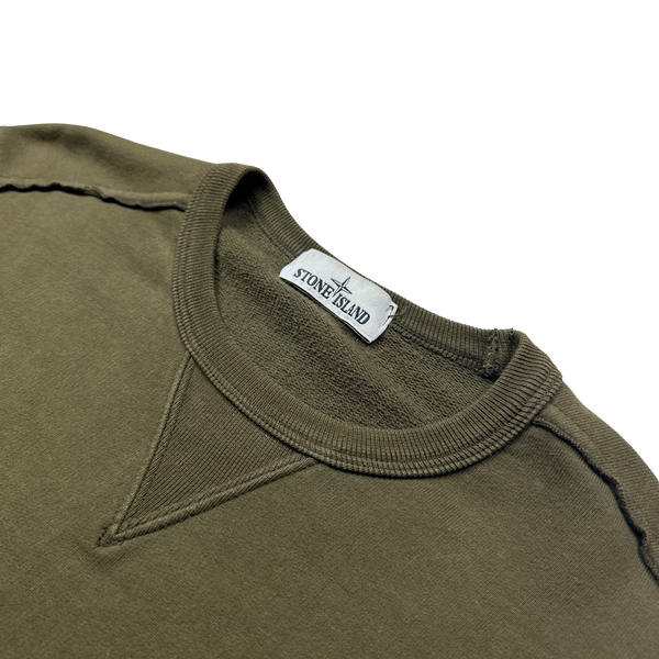 Stone Island 2018 Khaki Green Cotton Crewneck Sweatshirt - Medium