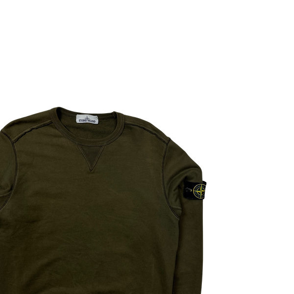 Stone Island 2018 Khaki Green Cotton Crewneck Sweatshirt - Medium