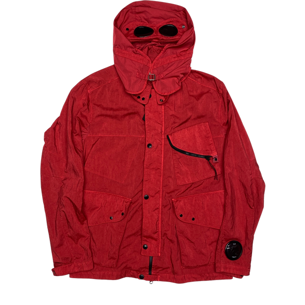 CP Company Red Quartz Nylon La Mille Goggle Jacket
