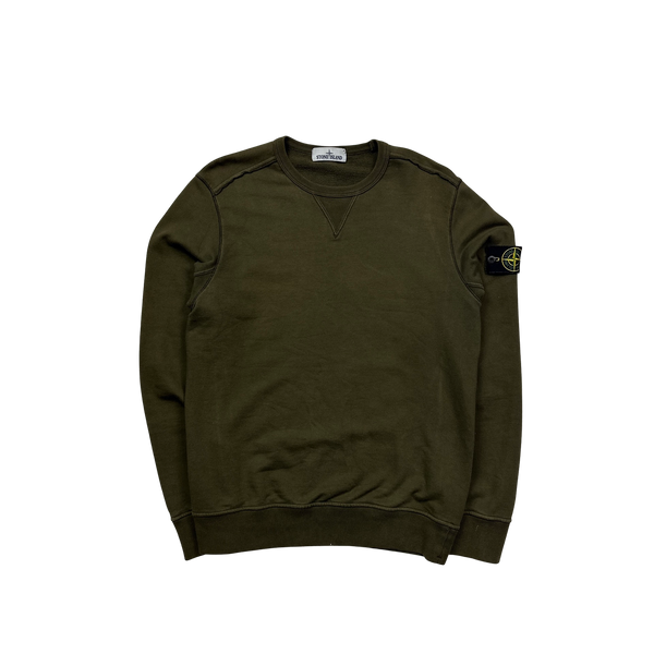 Stone Island 2018 Khaki Green Cotton Crewneck Sweatshirt - Medium