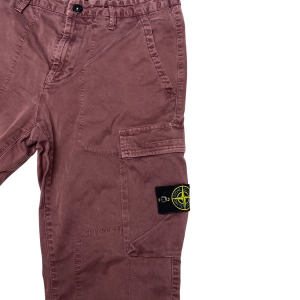 Stone Island Maroon Slim Fit Cargo Trousers