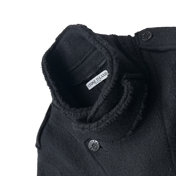 Stone Island 2008 Double Breasted Pea Wool Pea Coat - Large