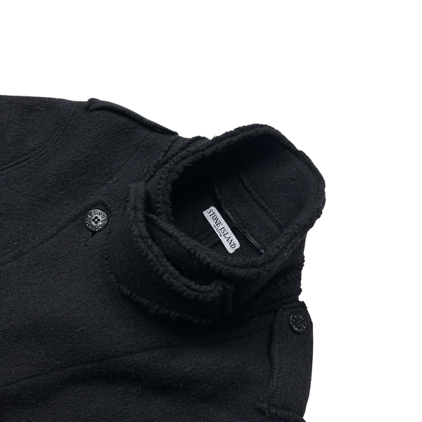 Stone Island 2008 Double Breasted Pea Wool Pea Coat - Large