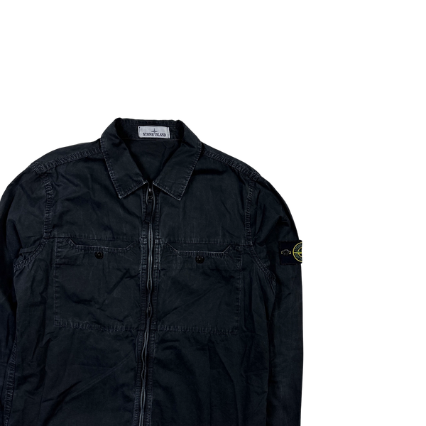 Stone Island 2016 Black Garment Dyed Overshirt - Large