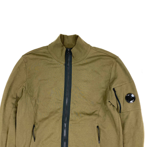CP Company Brown Zipped High Neck Jumper