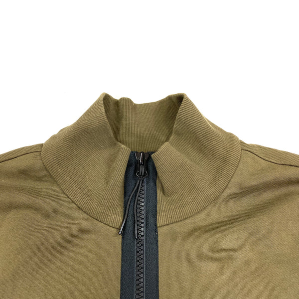 CP Company Brown Zipped High Neck Jumper