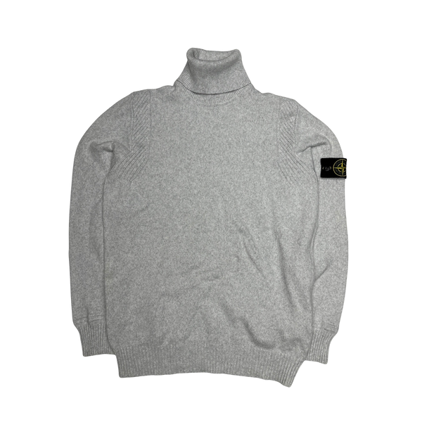 Stone Island 2019 Light Grey Roll Neck Pullover Jumper