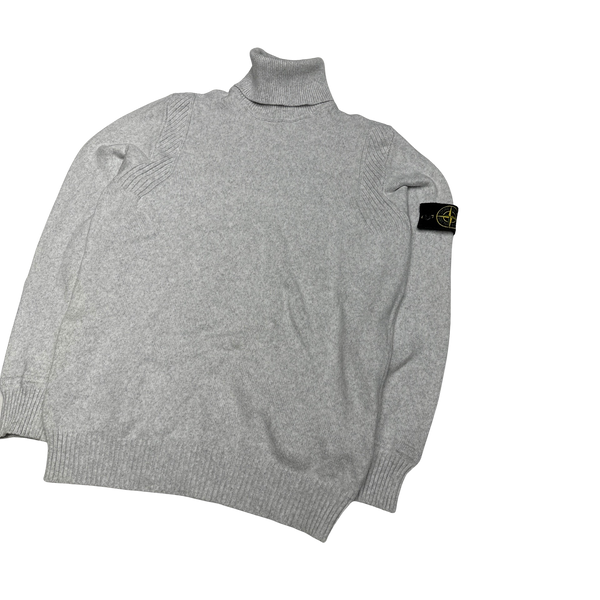 Stone Island 2019 Light Grey Roll Neck Pullover Jumper