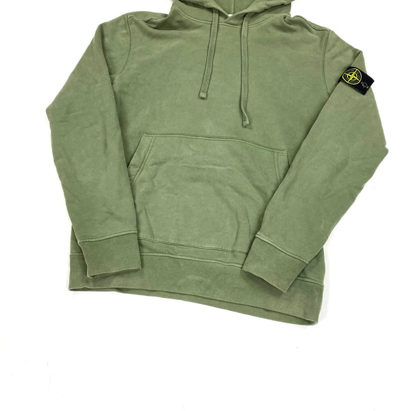 Stone Island Olive Green Cotton Pullover Hoodie