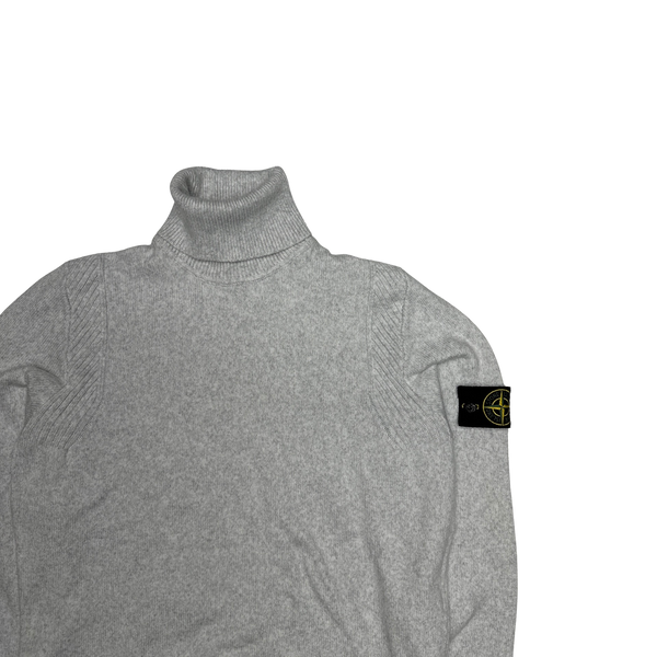 Stone Island 2019 Light Grey Roll Neck Pullover Jumper