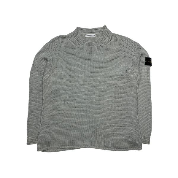 Stone Island Vintage 1999 Grey Silk Knitted Jumper