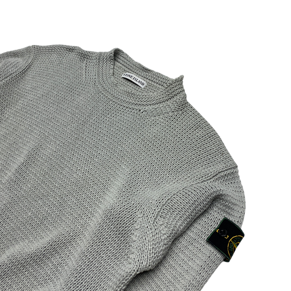 Stone Island Vintage 1999 Grey Silk Knitted Jumper