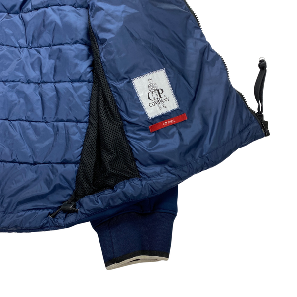 CP Company Navy Blue Padded Soft Shell Goggle Jacket