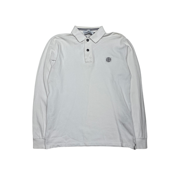 Stone Island White 2017 Longsleeved Polo Short