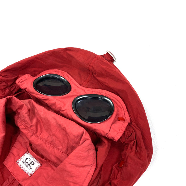 CP Company Red Nylon Metal Multi Pocket Goggle Jacket