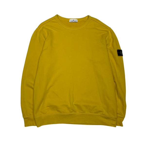 Stone Island 2018 Yellow Thick Cotton Crewneck