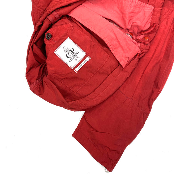 CP Company Red Nylon Metal Multi Pocket Goggle Jacket