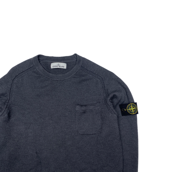 Stone Island 2018 Grey Wool Crewneck Jumper