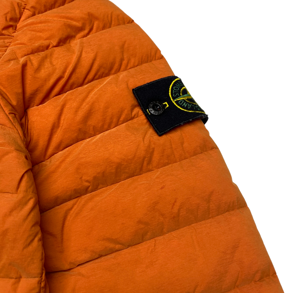 Stone Island 2019 Orange Loom Woven Down Puffer Jacket