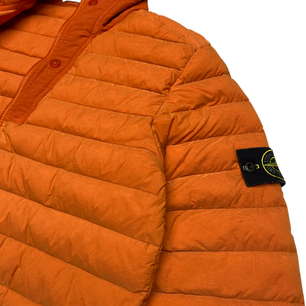 Stone Island 2019 Orange Loom Woven Down Puffer Jacket