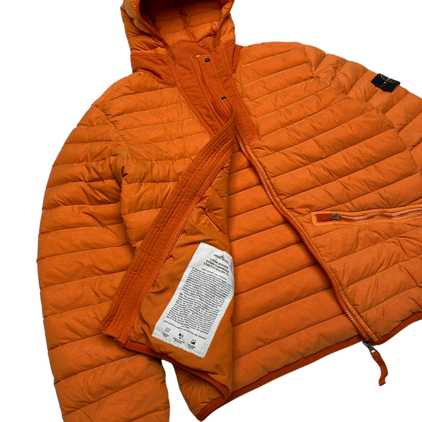 Stone Island 2019 Orange Loom Woven Down Puffer Jacket