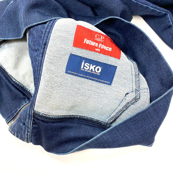 CP Company Blue Isko Denim Future Fleece Goggle Jacket