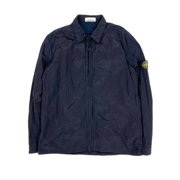 Stone Island Navy Nylon Metal Cotton Lined Overshirt