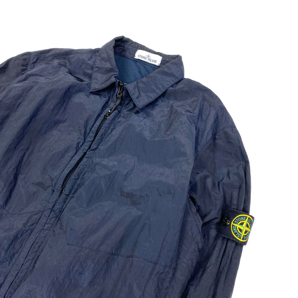 Stone Island Navy Nylon Metal Cotton Lined Overshirt