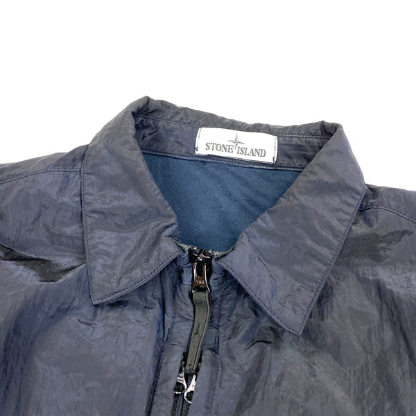 Stone Island Navy Nylon Metal Cotton Lined Overshirt